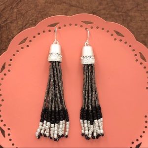 🌼 Beaded Fringe Tassel Long Earrings